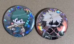 ヒロアカ レトロちっく 缶バッジ 緑谷出久 爆豪勝己