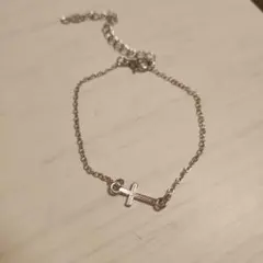 シルバー クロスモチーフ チェーンブレスレット