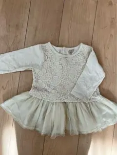 着用1度のみ　プティマイン 花柄レース　チュール　チュニック 姉妹お揃い