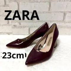 【タグ付き】 ZARA BASIC ポインテッドトゥ パンプス チャンキーヒールのサムネイル