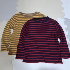 長袖カットソー 2枚セット ストライプ