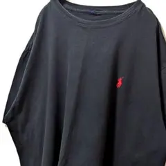 ポロラルフローレン ロゴ刺繍 Tシャツ ブラック 黒 古着
