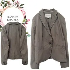 【バナナリパブリック】ジャケットブレザー♡シングルポケット【4】グレー系チェック