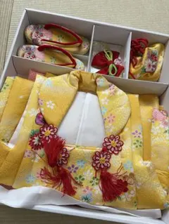 七五三 被布セット 黄色 花柄 小物一式のサムネイル