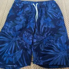 ネイビー花柄メッシュショートパンツ