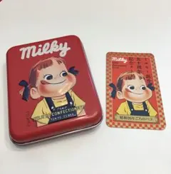 【ヴィンテージ】　レトロ 不二家 ペコちゃん 缶ケース おまけ　カードのサムネイル
