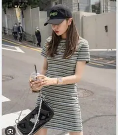 【SHEIN】DAZY ストライプ ミニワンピース Mサイズ