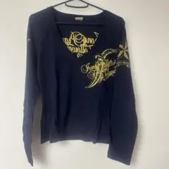 d.i.a ダイヤ　ネイビー長袖Tシャツ　ロゴ　刺繍