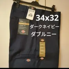 新品 34x32 DN ダブルニー ディッキーズ ダークネイビー