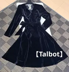 【未使用・タグ付き】Talbots　ベルベット生地　ワンピース　ウエストリボン