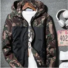 迷彩柄【2XL/グリーン】大人気 マウンテンパーカー zvpa486