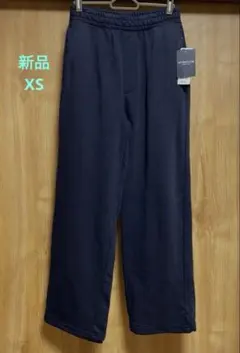 GU ジーユー ウォッシュドスウェットワイドパンツ ネイビー XS