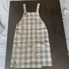 GU ジャンバースカート ベージュチェック