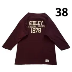 Warehouse フットボールTシャツ 38 えんじ 白 3段プリント 7分袖のサムネイル