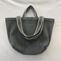 ヌビバック　グレー キルティング トートバッグ