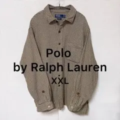 ポロバイラルフローレン シャツ XXL 千鳥格子 JAMESON 革パッチ