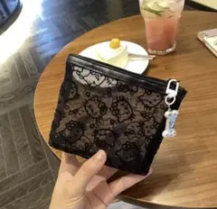 ハローキティ メッシュポーチ 小物入れ ブラック