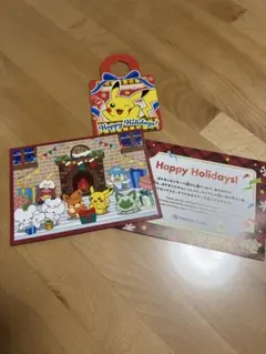 ポケモンセンター　ハッピーホリデー　　 クリスマス　カード　2枚　ピカチュウ