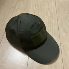 オリーブドラブ フラットバイザーキャップ ベルクロ付き