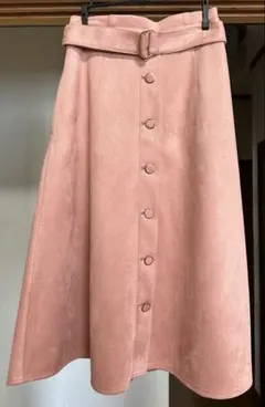 ピンク フレアスカート ベルト付き