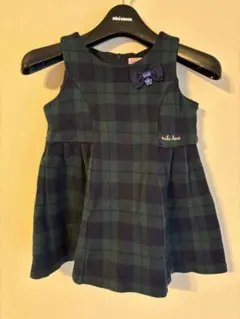 ミキハウス ワンピース 80 ジャンパースカート チェック