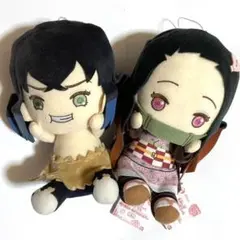 鬼滅の刃 でっかいぽふっとぬいぐるみ 嘴平伊之助 竈門禰豆子 セット