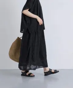 【かぐれ】コットンガーゼ刺繍スカート 2026SSのサムネイル