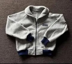 80s パタゴニアフリースジャケット 丸襟 デカタグ 旧タグ グレー ネイビー