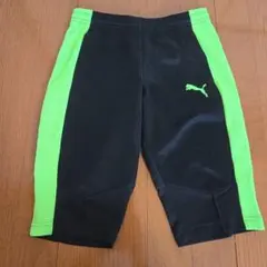 【110】PUMA ハーフパンツ 128 黒/緑