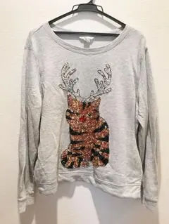 H&M スパンコール柄付きトレーナー