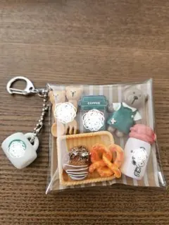 ガチャ詰めポーチ　カフェ　ミニチュア　デコパーツ　ガチャガチャ