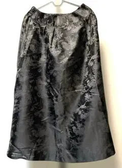 フレアスカート LL 黒 ブラック 光沢