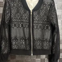 【美品】CECIL McBEE ブラック レースジップアップ ブルゾン　M