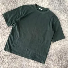 『UNIQLO』　エアリズムコットンオーバーサイズＴシャツ　五分袖　男女兼用　L