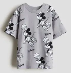 新品未使用＊ミッキーマウス総柄Tシャツ110~115cmグレー