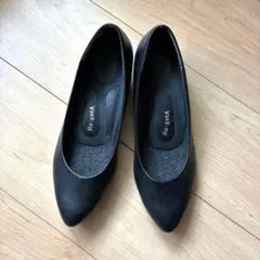 Re:getA リゲッタ パンプス ブラック ローヒールコンフォートシューズ24