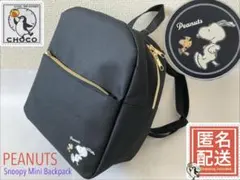 PEANUTS スヌーピー コンパクトリュック ブラック ゴールドファスナー