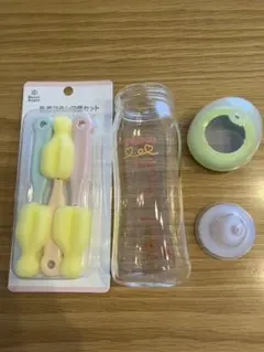 ピジョン　哺乳瓶セット　母乳実感　乳首SS、哺乳瓶洗い付き