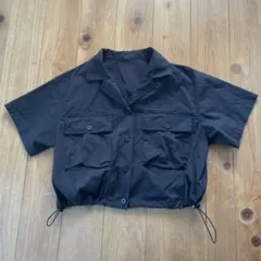 GU M ブラック　ユーティリティショートシャツ　シャカシャカのサムネイル