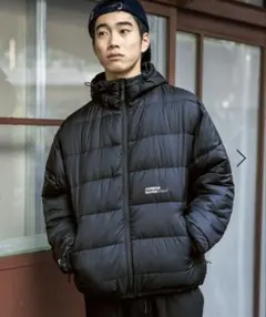 完売 niko and... ブラック フード付きダウンジャケット Mサイズ相当