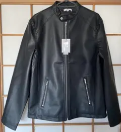 【新品 タグ付】革ジャン ライダース ジャケット Lサイズ フェイクレザー