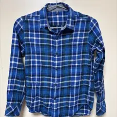 UNIQLO 長袖シャツ 青系チェック 140