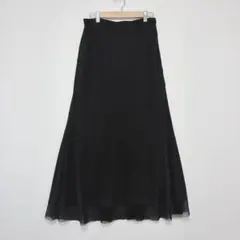 ブラック アシンメトリー マーメイド ロングスカート（11号）フレア　上品