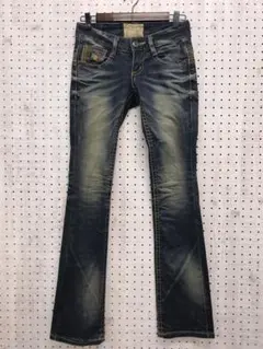 美品☆LOLITA JEANS フレアデニム ヴィンテージ加工 スタッズ ブルー