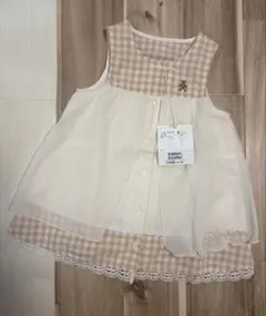 (新品)BeBe チェック柄 ワンピース　90のサムネイル