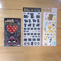 平成レトロぷっくりシール 3枚セット Kuro Nyanko