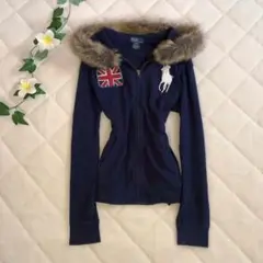 ラルフローレン ビッグポニー ジップパーカー ユニオンジャック リメイク Y2K