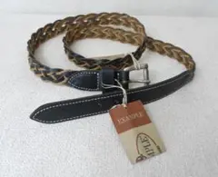 Missoni★ミッソーニ 編み込みレザーベルト 黒革と紐