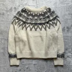 00s コージー ノルディックニット 装飾 フェアアイル 古着