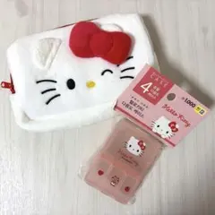 【韓国ダイソー限定】　ハローキティ ポーチ ピルケース　小物ケース 2点セットのサムネイル